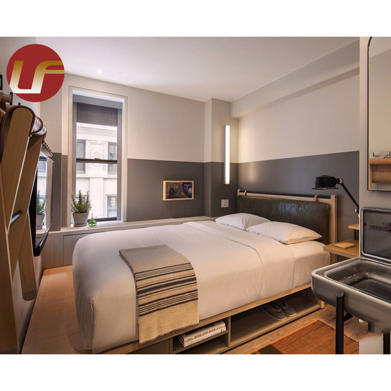 La chambre à coucher de taille de reine de suites de Staybridge place des meubles de luxe de chambre à coucher d'hôtel