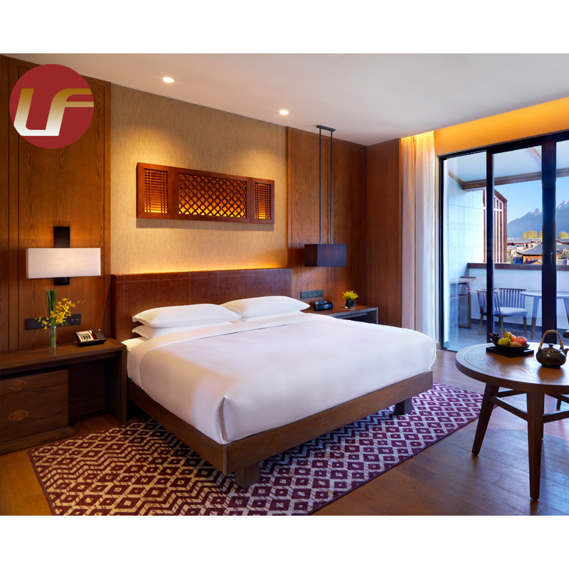 La chambre à coucher grande adaptée aux besoins du client par noyer foncé superbe 8 d'hôtel place l'ensemble de meubles de chambre à coucher d'hôtel