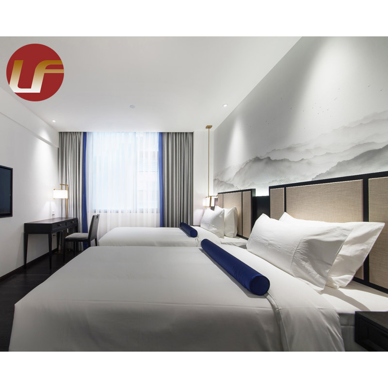 Ensemble de meubles de chambre à coucher d'hôtel d'occasion commerciale de placage de haute qualité d'étoile