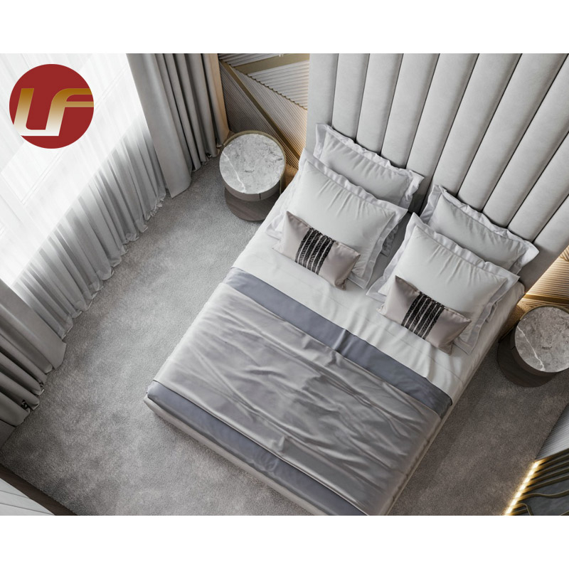 Luxe royal en cuir de créateur de meubles de chambre à coucher en cuir de lit double de dernière conception