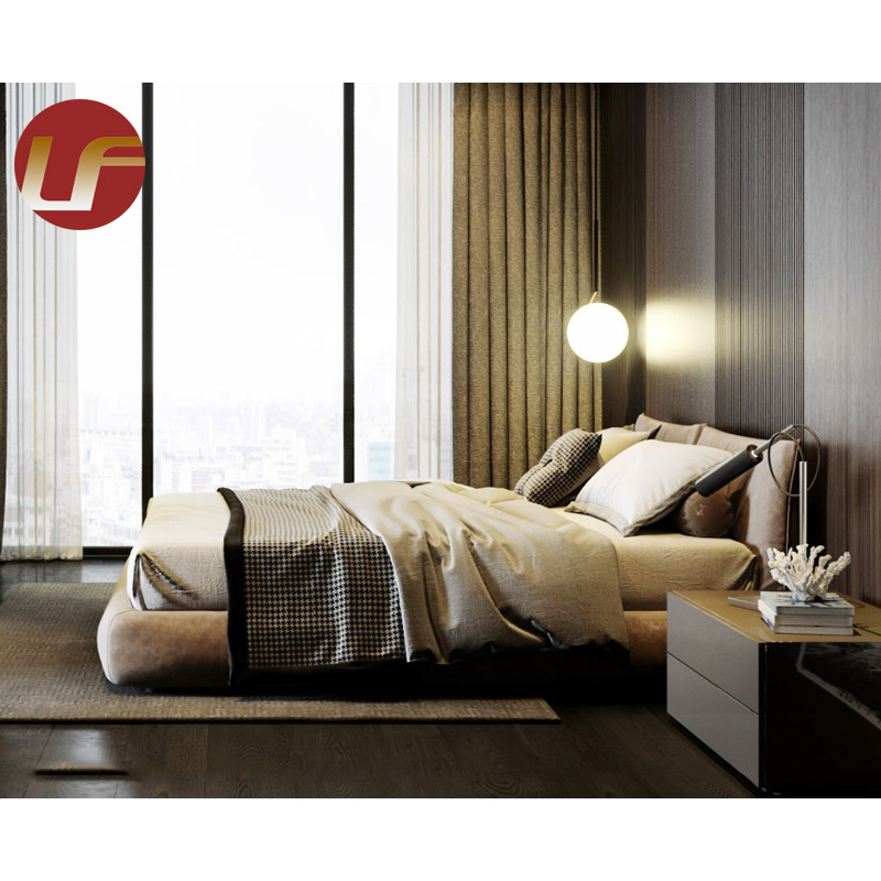 Dernières conceptions modernes de meubles de chambre à coucher gris en bois