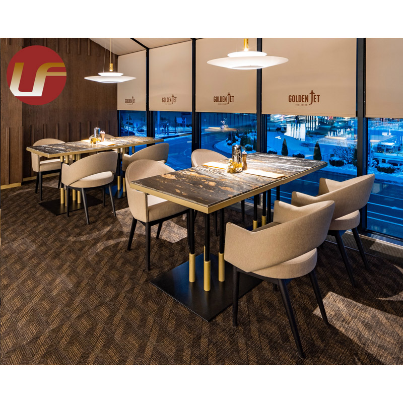 Tables et chaises de salle à manger en bois massif de meubles de café de restaurant de conception moderne en gros réglées