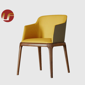 Chaise de meubles de salle à manger jambes en bois massif recyclé confortable moderne avec des chaises de salle à manger en bois de tissu