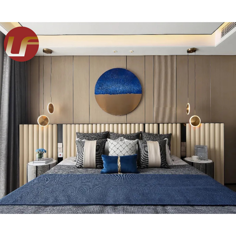 La chambre à coucher italienne d'appartement d'hôtel de villa de style européen de 5 étoiles place des meubles